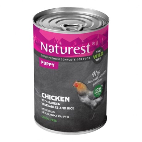 Naturest Κονσέρβα Κουταβιού με Κοτόπουλο Λαχανικά & Ρύζι 400gr