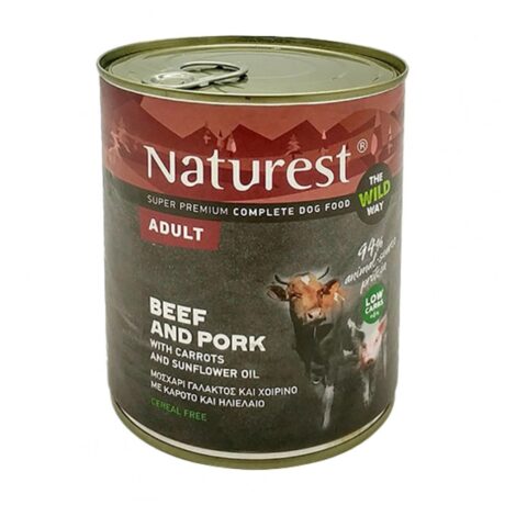 Naturest Κονσέρβα Σκύλου Adult με Μοσχάρι, Χοιρινό & Καρότο 800gr