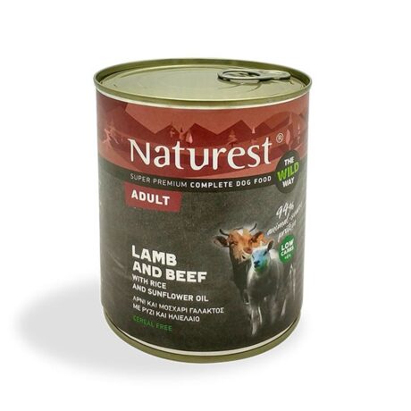 Naturest Κονσέρβα Σκύλου Adult με Μοσχάρι, Αρνί & Ρύζι 800gr