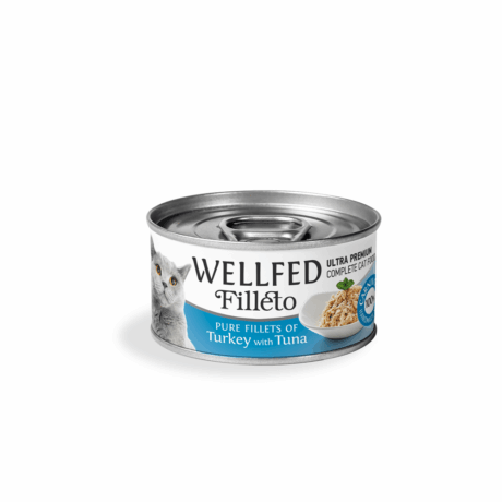Wellfed Κονσέρβα Γάτας Φιλέτο Γαλοπούλας & Τόνος 70gr