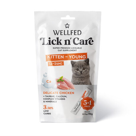 WellFed Lick 'n' Care Λιχουδιά για Γατάκια με Κοτόπουλο 90gr