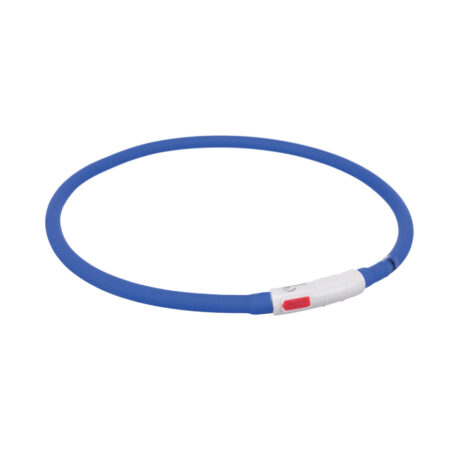 Trixie Λαμπερό Κολάρο Φακός Δακτύλιος USB XSmall/XLarge Μπλε 70cm/10mm