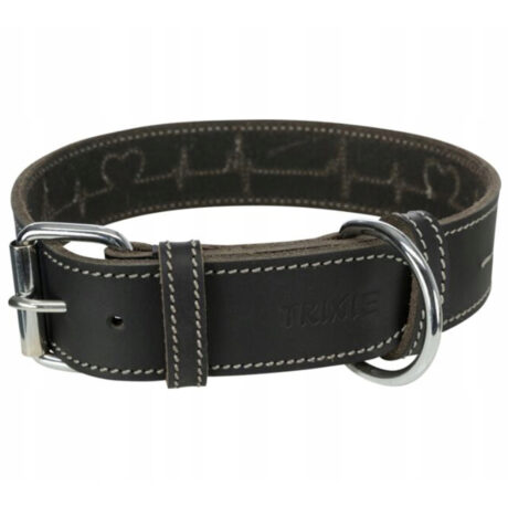 Trixie Heartbeat Περιλαίμιο με Παχύ Δέρμα Μαύρο Small/Medium 34-40cm/30mm