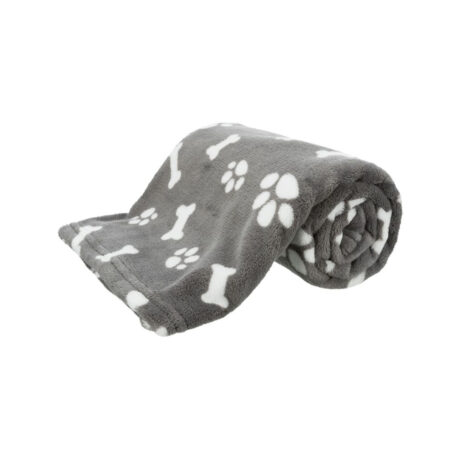Trixie Kenny Fleece Κουβέρτα Γκρι με Κόκαλα 100x75cm