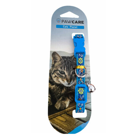 Pawcare Περιλαίμιο Γάτας με Λουλούδια Μπλε 10mm x 30 cm