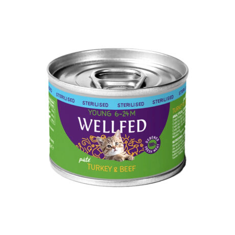 Wellfed Young Sterilised Κονσέρβα για Γατάκια με Γαλοπούλα & Βοδινό 200gr