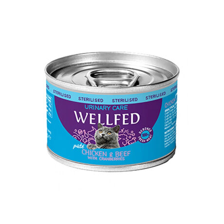 Wellfed Sterilised Urinary Care Κονσέρβα για Γάτες με Κοτόπουλο & Μοσχάρι 200gr