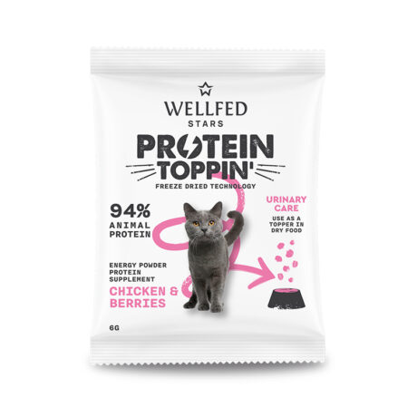 WellFed Freeze Dried Protein Toppin' Συμπλήρωμα Διατροφής Γάτας με Κοτόπουλο & Μούρα 6gr