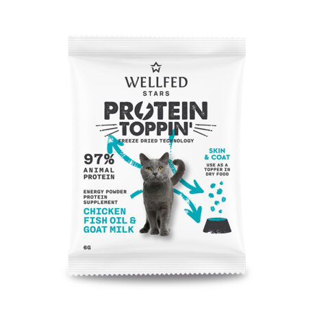 WellFed Freeze Dried Protein Toppin' Συμπλήρωμα Διατροφής Γάτας με Κοτόπουλο & Γάλα Κατσίκας 6gr