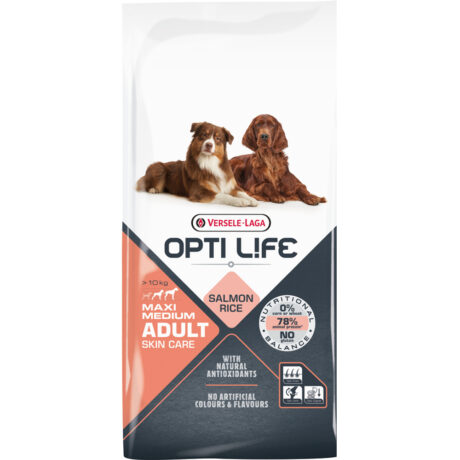 Opti Life Adult Skin Care Medium & Maxi Salmon & Rice Ξηρά Τροφή Σκύλου 12.5kg