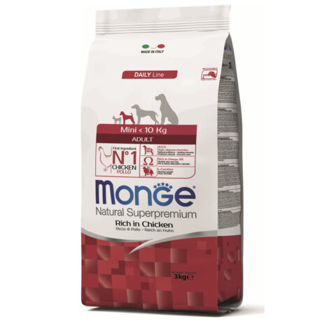 Monge Adult Mini Ξηρά Τροφή Σκύλου Κοτόπουλο 3kg