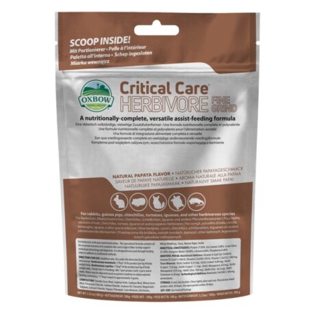 Oxbow Critical Care Herbivore Fine Grind Papaya Κλινική Δίαιτα με Παπάγια 100gr