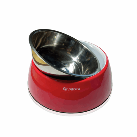 Pet Interest Μπολ Deluxe Διπλής Χρήσης Κόκκινο 350/450ml