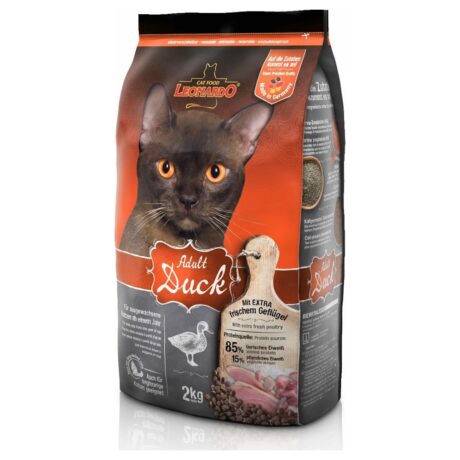 Leonardo Adult Duck Ξηρά Τροφή για Ενήλικες Γάτες με Ρύζι & Πάπια 2kg