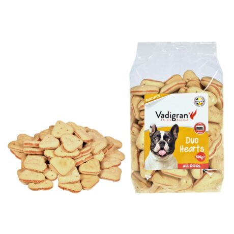 Vadigran Bakker Snack Dog Biscuits Duo Hearts Μπισκότα Σκύλου 500gr
