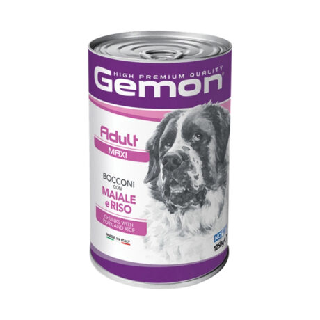 Gemon Κονσέρβα για Μεγάλους Σκύλους με Κομματάκια Χοιρινού και Ρύζι 1250gr