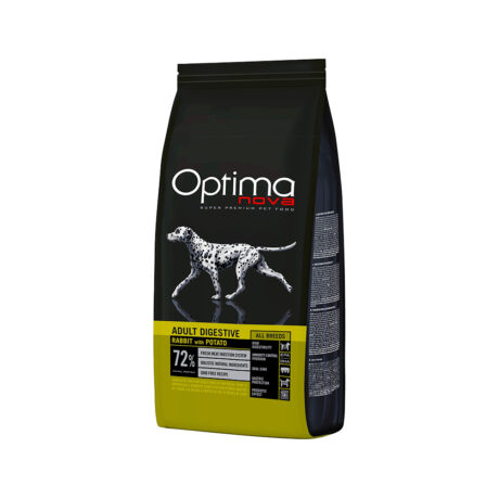 Optima Nova Adult Digestive Rabbit & Potato Ξηρά Τροφή Σκύλου με Κουνέλι & Πατάτα Χωρίς Σιτηρά 12kg