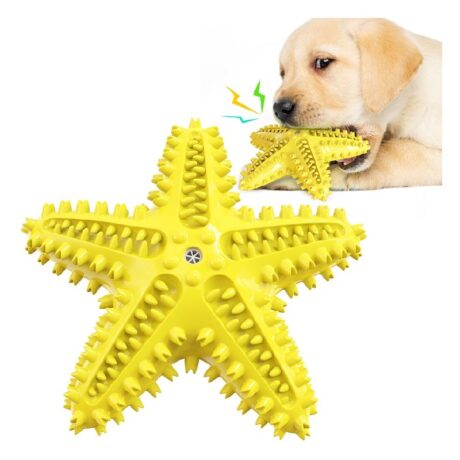 Pet Interest Squeaker Dog Toothbrush Παιχνίδι Σκύλου Αστεριας Κίτρινο