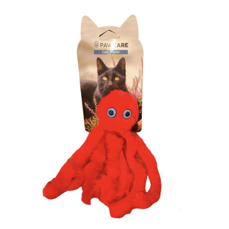 Pawcare Παιχνίδι Γάτας Λούτρινο Χταπόδι Κόκκινο 20cm