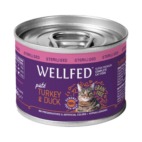 Wellfed Κονσέρβα Στειρώμενης Γάτας Γαλοπούλα & Πάπια 200gr