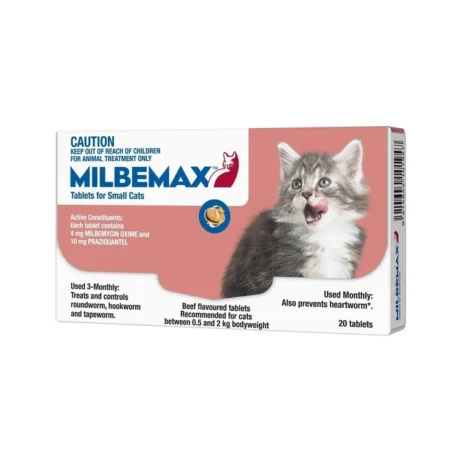 Milbemax Cat Αντιπαρασιτικό για Ενδοπαράσιτα Γάτας <2kg 4mg/10mg 20tabs