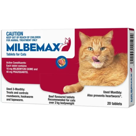 Milbemax Cat Αντιπαρασιτικό για Ενδοπαράσιτα Γάτας >2kg 16mg/40mg 20tabs
