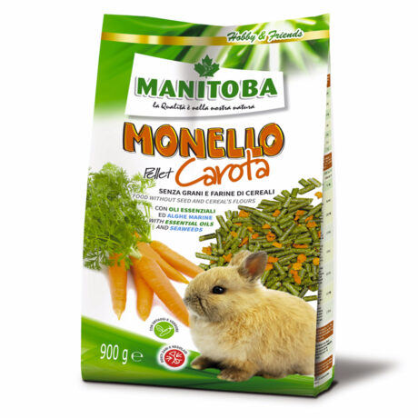 Manitoba Monello Pellet Carota Τροφή για Κουνέλια Μίνι σε Μορφή Μικρών Πέλλετ 900gr