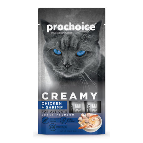 ProChoice Creamy Λιχουδιά Γάτας Με Κοτόπουλο Και Γαρίδες 4x15gr