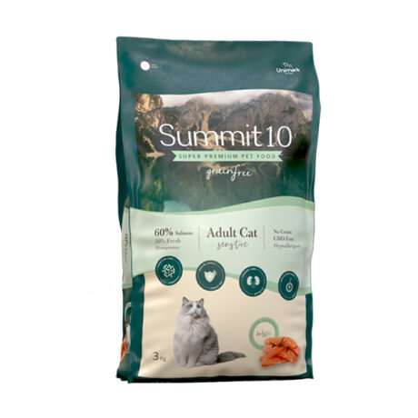 Summit10 Grain Free Adult Cat Sensitive Μονοπρωτεϊνική Ξηρά Τροφή Χωρίς Σιτηρά με Φρέσκο Σολομό και Πατάτα 3kg