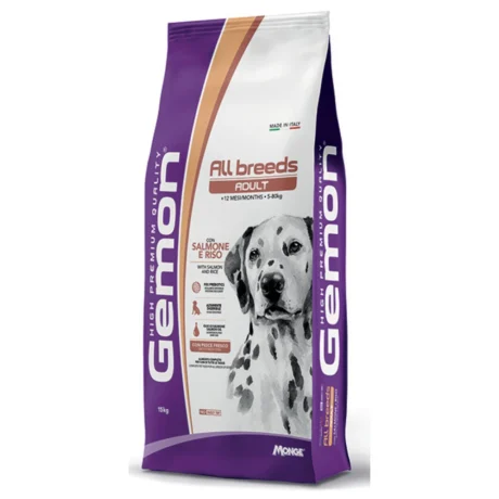 Gemon All Breeds Adult Salmon & Rice Ξηρά Τροφή Σκύλου με Σολομό & Ρύζι 15kg