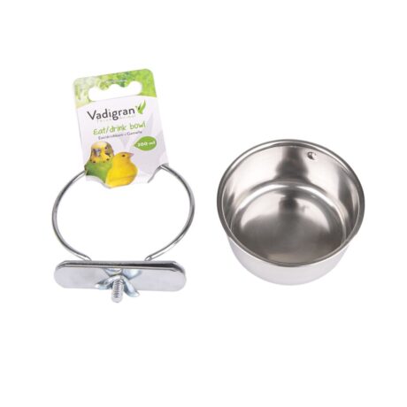 Vadigran Feeding Bowl Stainless Steel Ταΐστρα Πτηνών από Ανοξείδωτο Ατσάλι με Παξιμάδι 7.5cm 0.20lt