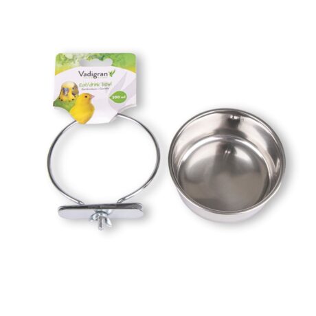 Vadigran Feeding Bowl Stainless Steel Ταΐστρα Πτηνών από Ανοξείδωτο Ατσάλι με Παξιμάδι 9.5cm 0.30lt