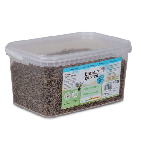 Emma’s Garden Calciworms Mealworms Ενισχυμένη Τροφή Σκουλικιών για Πτηνά σε Κουβά 700gr