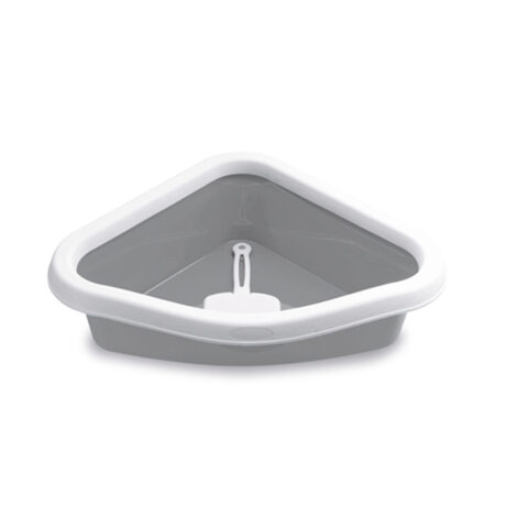 Stefanplast Sprint Corner Τουαλέτα & Λεκάνη Γάτας Γκρι/Λευκό 40x56x14cm