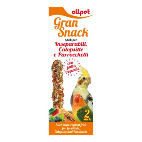 All Pet Gran Snack Στικ Πτηνών και Παπαγάλων με Τροπικά Φρούτα 2τμχ 110gr