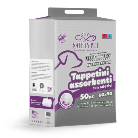 Safety Pet Quickdry Carbon Επιδαπέδιες Πάνες Σκύλου 60×90cm 50τμχ