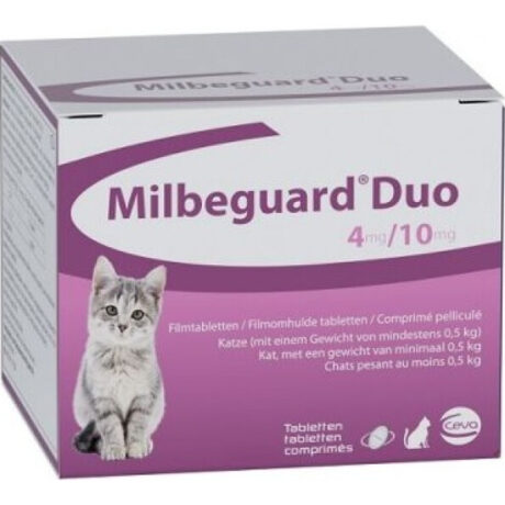 Milbeguard Duo Cat Αντιπαρασιτικό Χάπι για Ενδοπαράσιτα Γάτας 4mg/10mg 0.5-2kg 48tabs 1τμχ