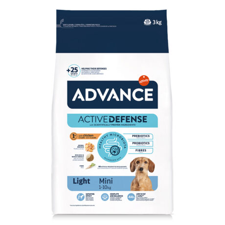 Advance Dog Light Mini Ξηρά Τροφή Σκύλου με Κοτόπουλο 3kg