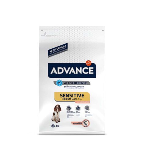Advance Dog Sensitive Med/Max Salmon & Rice Ξηρά Τροφή Σκύλου με Σολομό & Ρύζι 3kg
