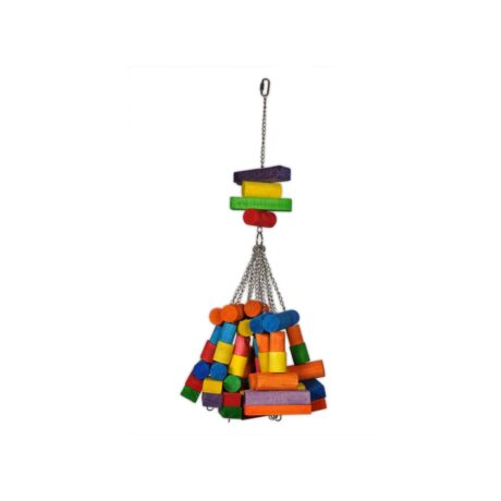 Vadigran Toy Bird Wood Big Cubes Multi-Color Παιχνίδι Πτηνών Μεγάλοι Ξύλινοι Κύβοι Πολύχρωμοι 76cm