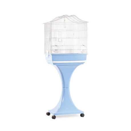 Domus Molinari Martina Κλουβί Πτηνών Τροχηλάτο Γαλάζιο/Λευκό 51x37x64cm