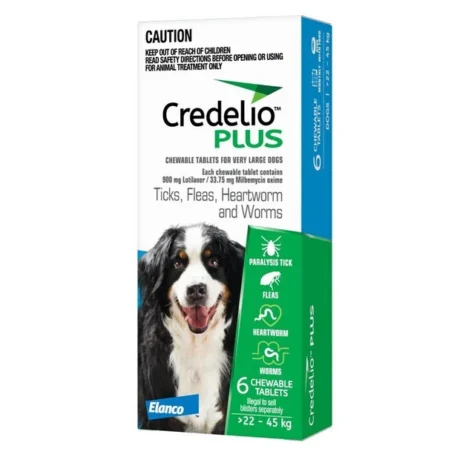Credelio Plus Dog Αντιπαρασιτικό Χάπι για Ενδο & Εξωπαράσιτα Σκύλων 22-45kg 1χάπι
